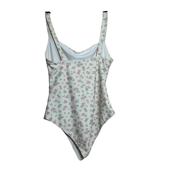 Reformation Eliza One Piece White Floral Swimsuit M EUC Romantic Cottagecore - Picture 3 of 14